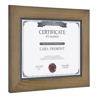 Classic Rustic Brown Wood Certificate Frames, 8.5x11, Set of 4