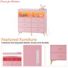 Dresser for Bedroom w/Charging Station, Large Capacity Storage Cabinet Chests w/ 6 Drawer & 2 Open Storage Shelves - 4 of 4
