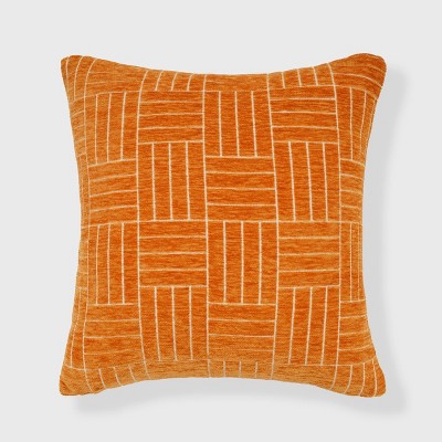 Staggered Striped Chenille Woven Jacquard Square Throw Pillow - freshmint