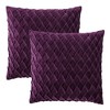 Chanasya Gem Pleated Textured Velvet Throw Pillow Cover - 2-Piece Set - 2 of 4