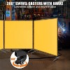 3 Panel 6x6FT Welding Screen, Flame Resistant PVC Curtain, Transparent Safety Panel, Lockable Wheels, Workshop Garage - 4 of 4