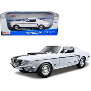 1968 Ford Mustang CJ Cobra Jet White 1/18 Diecast Model Car by Maisto - 1 of 3