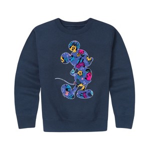 Boys' - Disney - Mickey Silhouette Expressive Pattern Graphic Long Sleeve Fleece Sweatshirt - 1 of 4