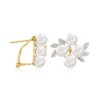 Ross-Simons 5.5-6mm Cultured Pearl Cluster Earrings With Diamond Accents in 14kt Yellow Gold - 3 of 4