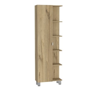 TiramisuBest Linen Cabinet, Five Shelves, One Cabinet, Divisions,Beige - 1 of 4