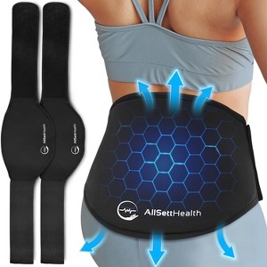 2 Pack Adjustable Lower Back Pain Wrap for Hot & Cold Therapy | Reusable Ice Pack for Lumbar, Sciatic, Herniated Disc, Coccyx Pain Relief - 1 of 4