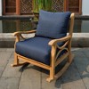 Cambridge Casual 3pc Abbington Teak Wood Outdoor Patio Small Spaces Conversation Rocker Set with Navy Blue Cushions - 3 of 4