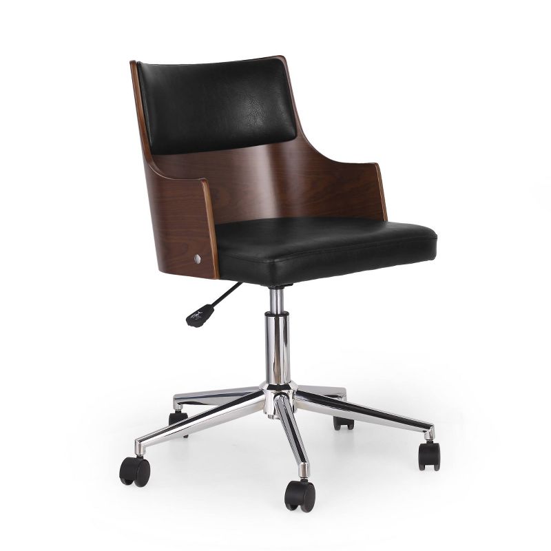 Rhine Mid-Century Modern Upholstered Swivel Office Chair - Christopher Knight Home, 1 of 8