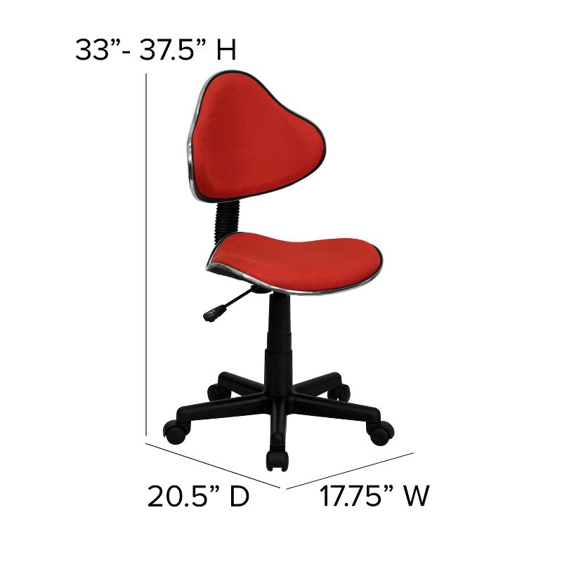 Emma and Oliver Red Fabric Swivel Ergonomic Task Office Chair, 4 of 11