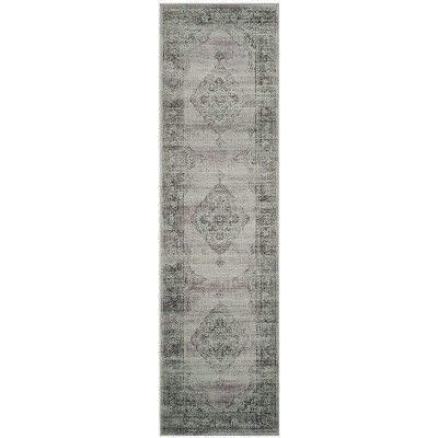 Light Blue Vintage Medallion Runner Rug 2'2" x 8'