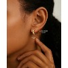 Molenia Birthday Birthstone Heart Huggie Earrings Women, 14K Gold 925 Sterling Silver Small Hoop Earrings, Hypoallergenic Jewelry  Anniversary Gift - 2 of 4