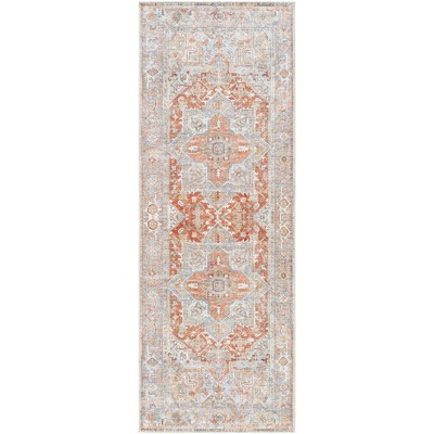 Livabliss 2'7"x7'3" Alanya Traditional Machine Washable Rug Brown: Runner, Flat Pile, Indoor, Polyester