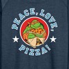 Women's - Teenage Mutant Ninja Turtles - Peace Love Pizza Lightweight French Terry Wide Neck Long Sleeve Shirt - 2 of 4
