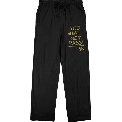 Lord of the Rings You Shall Not Pass Men's Black Sleep Pajama Pants
