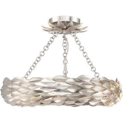 Crystorama Lighting Broche 6 - Light Semi-Flush Mount in  Antique Silver