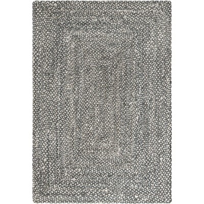 Handmade Gray Braided Cotton Stripe 6x9 Indoor Rug