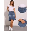 INSPIRE CHIC Women's High Waist Ruffled Hem Bodycon Fishtails Denim Midi Skirt - 2 of 4