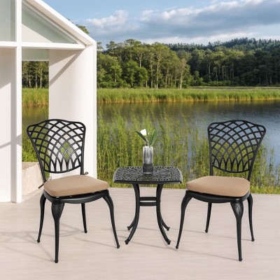 3 Piece Rustproof Cast Aluminum Patio Furniture Set with 2 Chairs and Table for Outdoor Garden Balcony Patio Seating Sets-The Pop Home