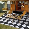 Outdoor Modern Woven Plastic Straw Rug Checkerboard Reversible Lightweight Portable Picnic Mat Large Area Rugs for Camping Garden Backyard - 3 of 4