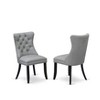 East West Furniture DAP2F23 Dallas Parson Kitchen Chairs - Button Tufted Nailhead Trim Beige Red faux Leather  Dining Chairs, Set of 2, linen white - 2 of 4