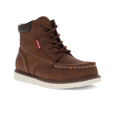 Levi's Kids Dean Waxed UL NB Unisex Moc Toe Boot, Tan/Brown, Size 3.5
