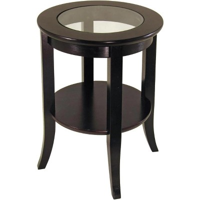 Winsome Genoa End Table Glass Inset one shelf