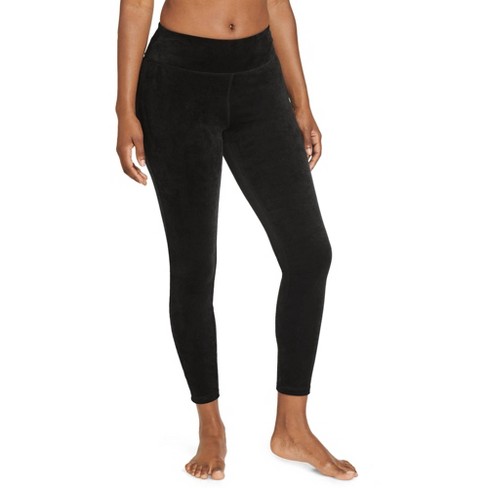 Calvin Klein Women's Plus Size Stretch Velvet Legging, Black, 1X