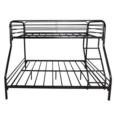 NicBex Metal Twin Over Full Bunk Bed with Enhanced Upper-Level Guardrail,Heavy Duty Twin Loft Bed with Inclined Ladder,Bunk Beds for Bedroom,Black