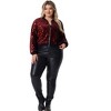 Agnes Orinda Women's Plus Size Sequin Long Sleeve Metallic Party Crop Bomber Jackets - image 3 of 4