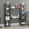 57.5" Extra Storage 5 Tier Folding Metal Shelves with Set of 2 Deluxe Extension Shelves - Breighton Home - 2 of 4