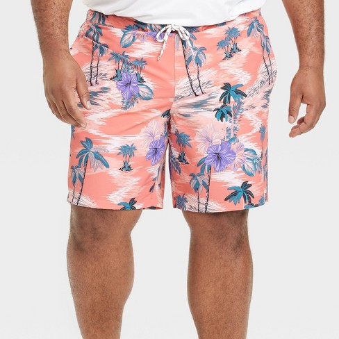 Men's Big & Tall 9 Floral Print Board Swim Shorts - Goodfellow & Co™ Pink  3xl : Target