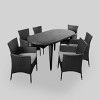 Vincent 7pc Wicker Patio Dining Set: Iron Frame, Cushioned Chairs - Christopher Knight Home - 2 of 4
