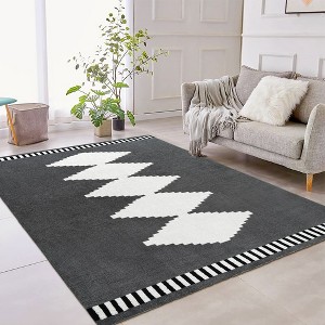 Shag Area Rug Non-Slip Geometric Rug Soft Rug Thick Comfy Rug for Living Room - 1 of 4