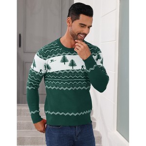 Christmas Sweater for Men Funny Long Sleeve Crew Neck Sweaters Party Holiday Pullovers Novelty Xmas Pullover Gift - 1 of 4