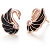 Swan Stud Earrings Black Gold Plated for Women Ginger Lyne Collection - 4 of 4