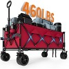 Collapsible Utility Wagon Cart with All Terrain Wheels, Heavy Duty Foldable Beach Wagon, 460 Lb Capacity, 350 L, Portable Shopping Cart - 2 of 4