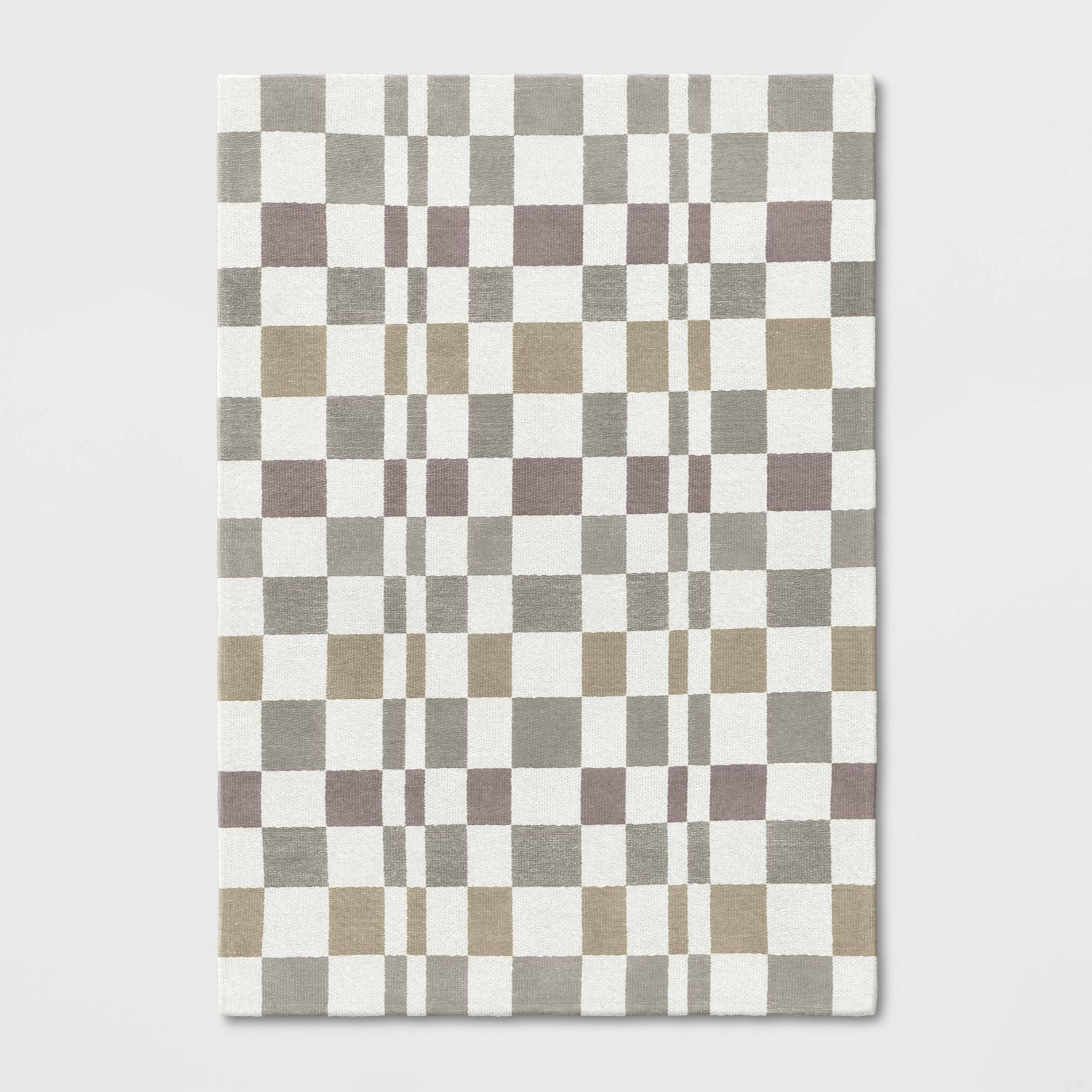 5'x7' Checkered Woven Flatweave Area Rug White - Threshold™