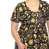 Plus Size Floral Short Sleeve Knee Length Dress - 4 of 4