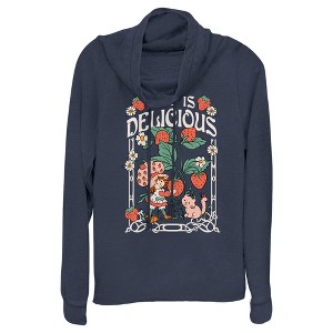 Juniors Womens Strawberry Shortcake Life is Delicious Cowl Neck Sweatshirt - 1 of 4