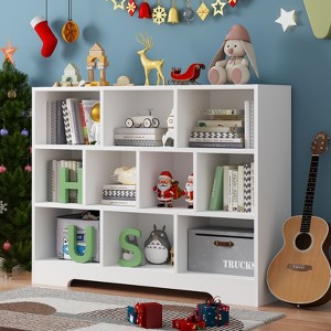 Book Shelf, Cubes Storage Organizer, Freestanding Bookshelf Cube Shelf for Bedroom, Living Room, 3-Tier Open Bookshelf Wooden Bookcase - 1 of 4