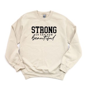 Simply Sage Market Women's Graphic Sweatshirt Strong Is The New Beautiful - 1 of 3