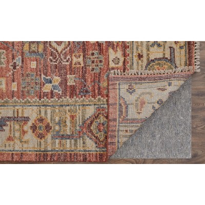 Hand-Knotted Red Wool Oriental Area Rug, 5' x 8'