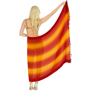 LA LEELA Women's Long Holiday Bathing Suit Skirt Pareo Wrap Sarong Swimwear Cover up Wraps One Size Red, Solid - 1 of 4