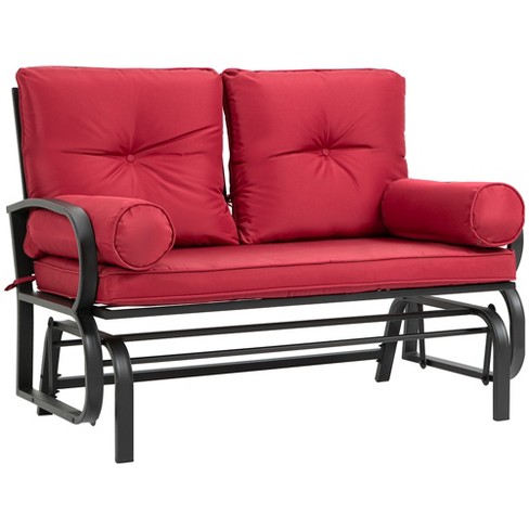 Outdoor rocking discount bench with cushions