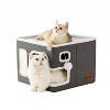ZOMISIA Cat Beds for Indoor Cats - Large Cat House for Pet with Fluffy Ball Hanging and Scratch Pad, Foldable Cat Hideaway - 2 of 4