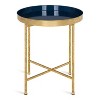Kate and Laurel Celia Round Metal Side Table, 18.25x18.25x22, Navy Blue - 3 of 4