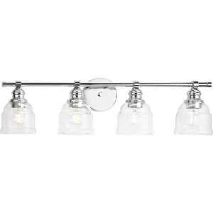 Progress Lighting Ambrose 4-Light Vanity Light, Polished Chrome, Clear Glass Shades - 1 of 1