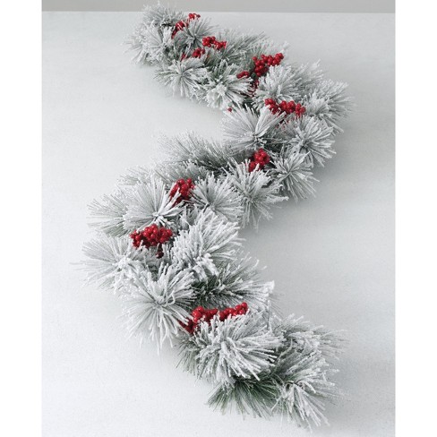 Sullivans Artificial Flocked Pine And Berry Garland 60 L White Target