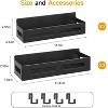 Attop 4-Pack Black Magnetic Spice Rack for Refrigerator – Moveable Shelf Fridge Organizer with 4 Hooks for Kitchen/Oven - 2 of 4