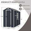 Dark Gray Resin Backyard Storage Shed with Window, Outdoor Plastic Garden Tool Shed, Weatherproof Roof Storage Shed with Large Space-Coolbibila - 4 of 4